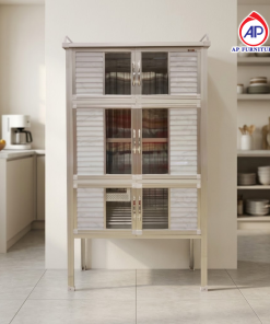 ตู้กับข้าว 3' สูง 6 ประตู มิเนียมขาว ZPK-9064