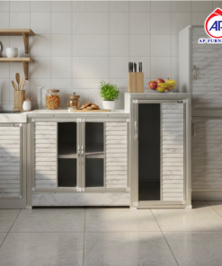 ตู้วางเตาซ่อนถังแก๊ส 120 ซม. G-129 ลายหินอ่อนขาว